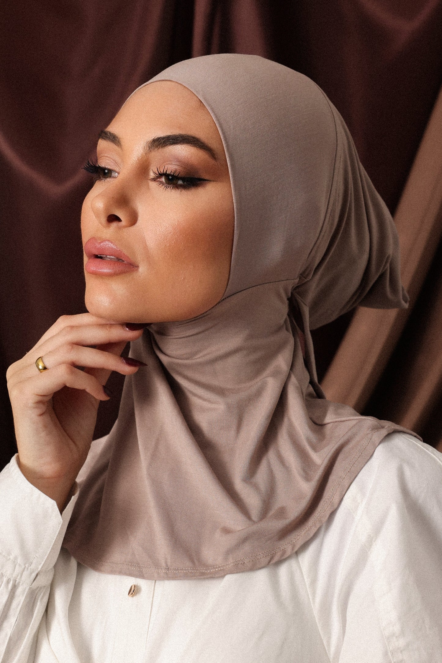 Mocha Hijab & Ninja Cap Set