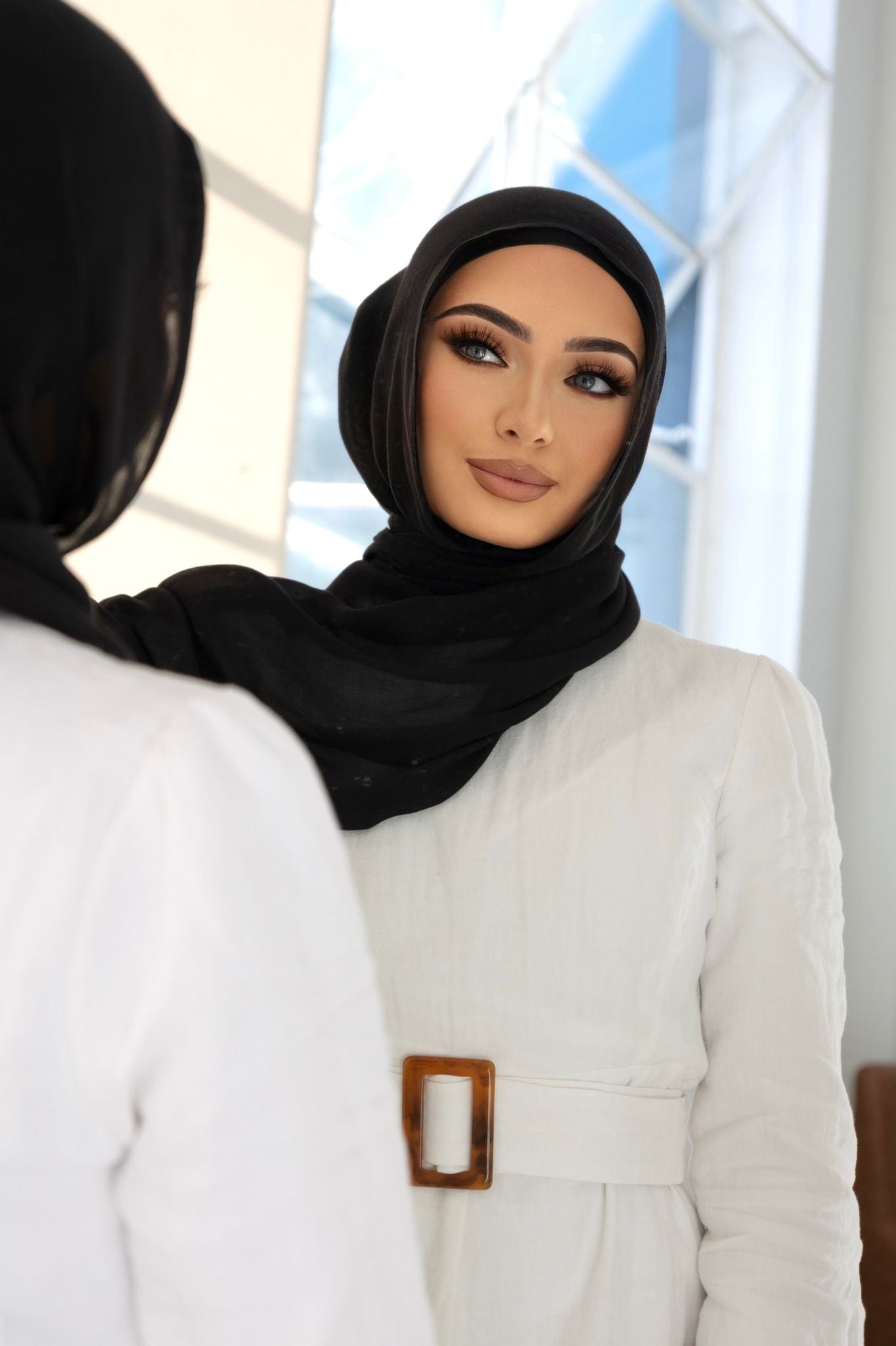 MIDNIGHT BLACK HIJAB & NINJA CAP SET