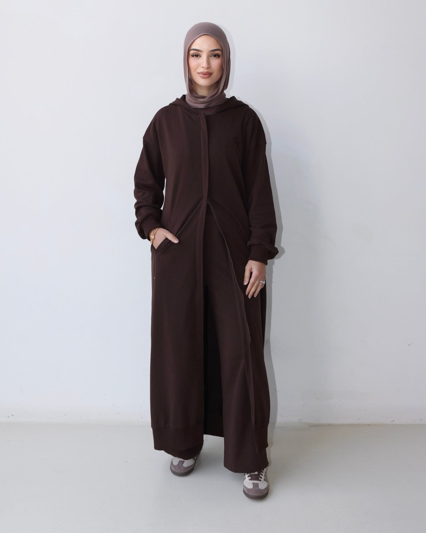 Cotton trench TALL (COFFEE)